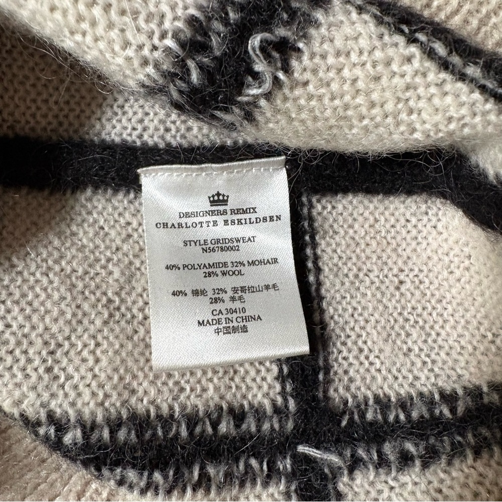 Designers Remix Charlotte Eskildsen Mohair Grid Sweater – Womens Size M - Picture 7 of 8